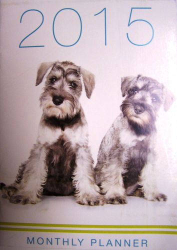 2015 DOG MONTHLY PLANNER  6.7&#034; X 9.5&#034; CLEAR VINYL COVER    FREE SHIPPING!!!