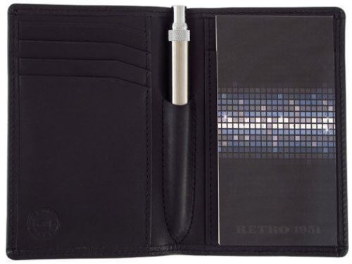 Retro 51 Traveler Leather Folio with Pen And Pad - Black TRV01