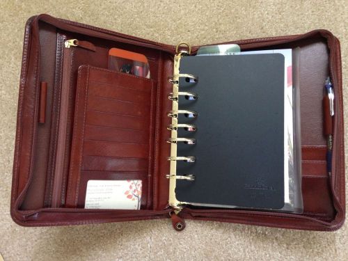 Franklin Covey zipper binder brown leather
