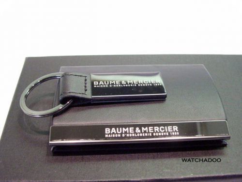 Baume &amp; mercier watch pewter key ring &amp; black business card holder set (wpri) for sale