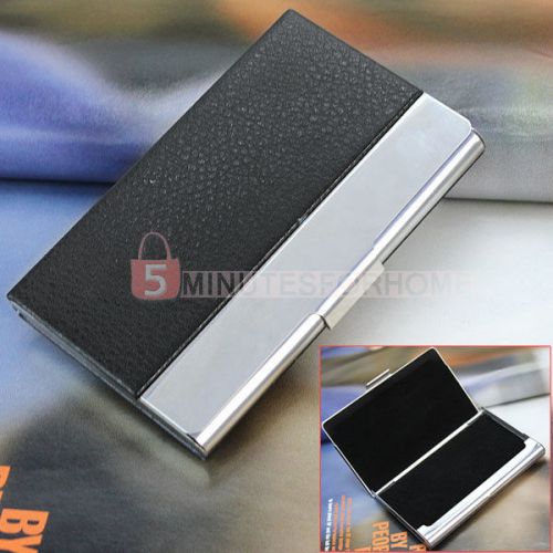 Office Accessories Business Name Credit Card Holder Case Box Keeper Gift Black