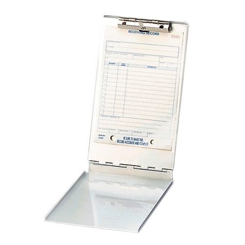 Saunders storage clipboard - 1.50&#034; capacity - 5.66&#034;x9.5&#034; - aluminum - silver for sale