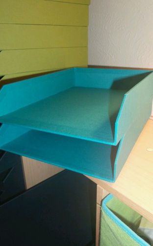 Bigso turquoise stackable letter trays