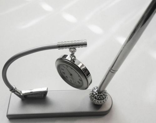 Golf Clock and Pen Holder Set