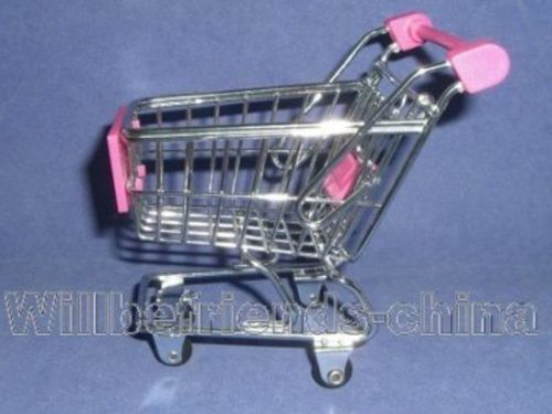 Shopping Cart Handcart Pushcart Trolley Toy Decoration Office Desk Sundries Rose