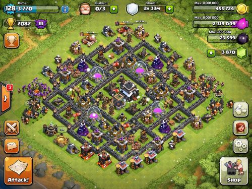 Paperclip W/ Free Clash Of Clans Account Lvl 128 MaxTh9,3870 Gems,High Lvl Hero