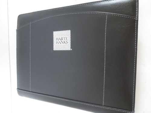 Black Faux Leather Portfolio Notebook Case by Leed&#039;s HARTE HANKS