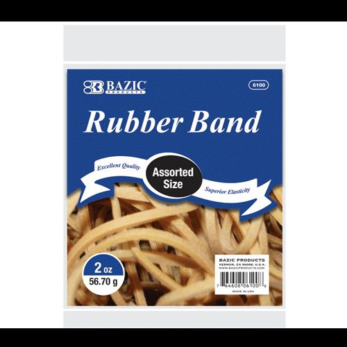 BAZIC 2 Oz./ 56.70 g Assorted Sizes Rubber Bands, Case of 36