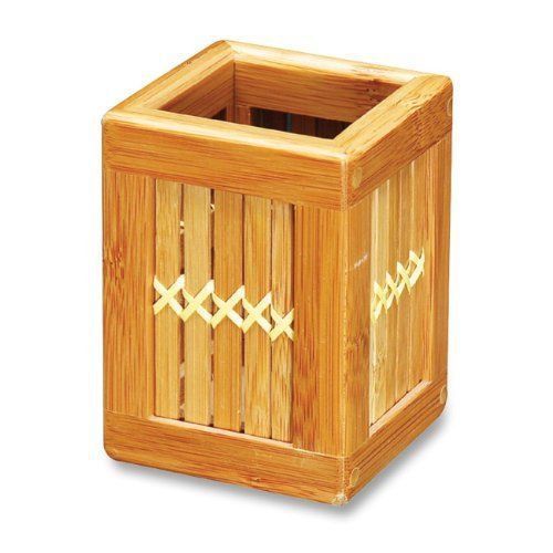 Lorell pencil cup - 4.3&#034; x 3.3&#034; x 3.3&#034; - bamboo - 1 each - bamboo (llr96525) for sale