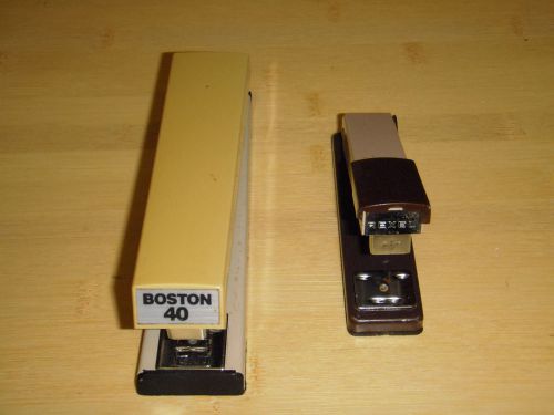 2 Vintage Staplers -Boston 40 Classic  Heavy Duty DeskTop and Rexel Matador