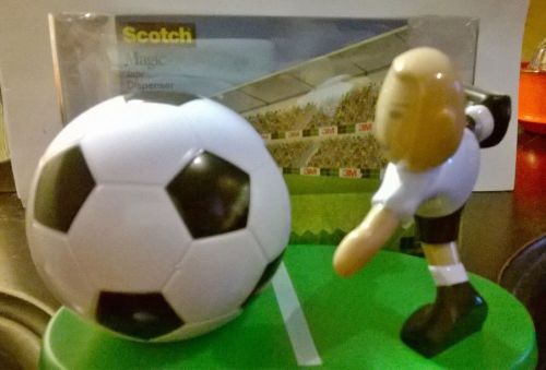 NEW Scotch Magic Tape Dispenser Futbol Football C35-Soccer Team Sports Player 3M