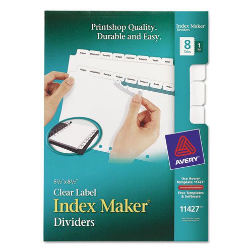 Index Maker Dividers, White 8-Tab, Letter