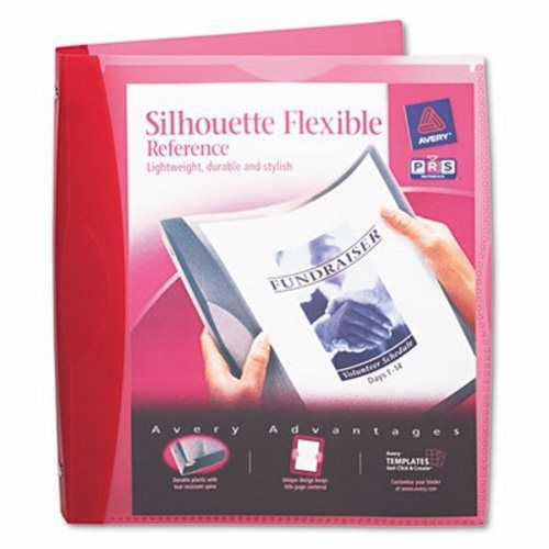 Avery Silhouette Flexible Poly Ring View Binder, 1&#034; Capacity, Red (AVE17230)