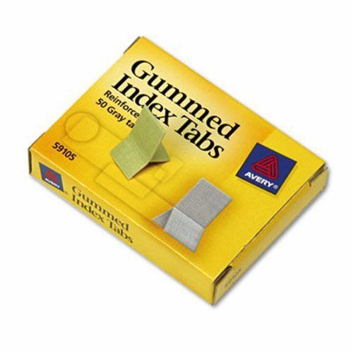 Avery Gummed Index Tabs, 7/16 x 13/16, Gray, 50/Pack (AVE59105)