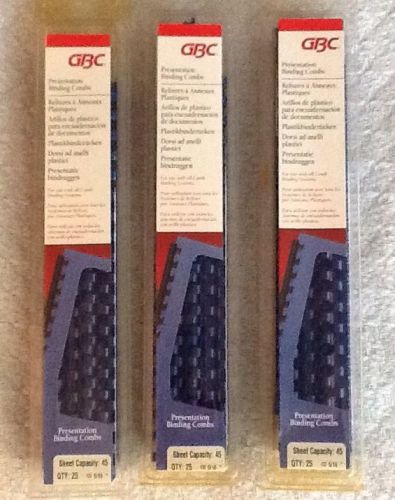 lot of 3 (75 total) blue 5/16 in. presentation binding comb