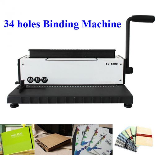 Video punching binding 34holes all steel metal spiral coil machine us seller for sale