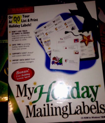 SALE--My Holiday Mailing lables CD-Rom for Windows 95/98