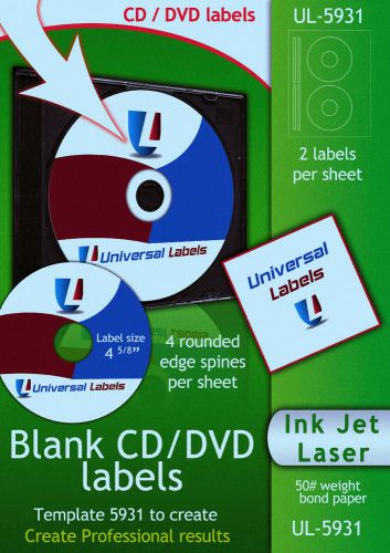 100 CD or DVD label - 5931 &amp; 8931 label templets used to create - great value