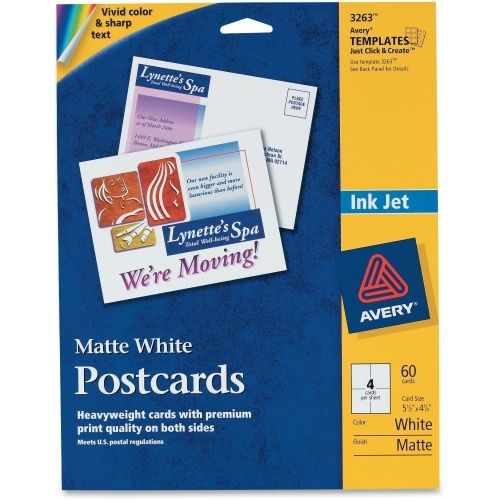 Avery Invitation Card - 4.25&#034; x 5.50&#034; - Matte - 60 / Pack - White