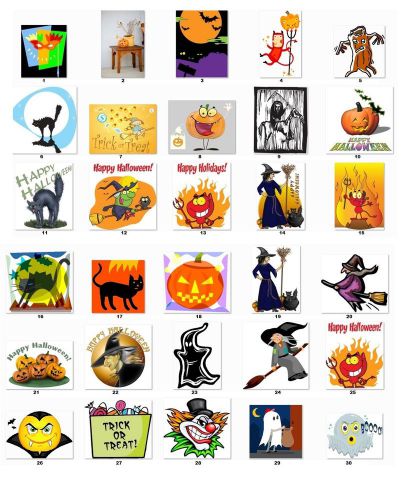 30 Square Stickers Envelope Seals Favor Tags Halloween Buy 3 get 1 free (h1)