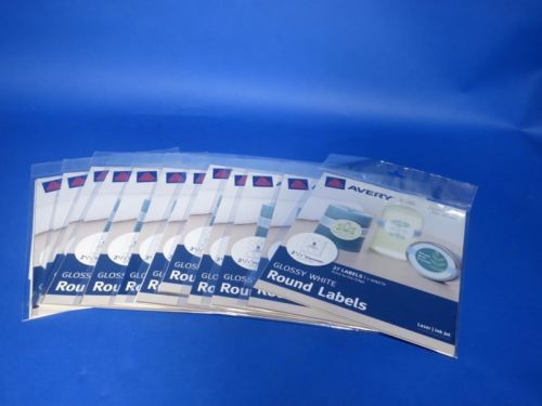 12 Packs 36 Sheets Avery 22926 Glossy White Round 324 Labels  2.5&#034; Laser Ink Jet
