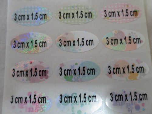 84 Colorful Glossy Oval Personalized  3x1.5 Waterproof Name Stickers Labels Tags