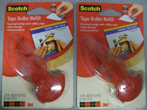 Lot of 2 - 3M Scotch 6051R Refill Cartridge for Double-Sided Tape Roller, Clear