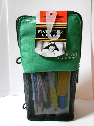 Mead five star micro-mesh stand &#039;n store pencil calculator pouch x507 green- new for sale