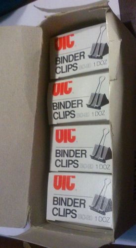 OIC Black Binder Clips BC-20 8 Boxes of 1 Dozen