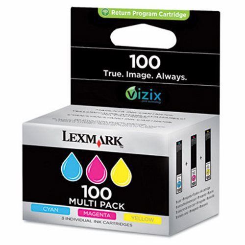 Lexmark (100) Ink, 200 Page-Yield, 3/Pk, Cyan, Magenta, Yellow (LEX14N0685)
