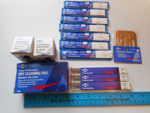 ALVIN LEAD DRY CLEANING PAD LEAD POINTER ERASING SHIELD &#034;HUGE LOT&#034; NOS