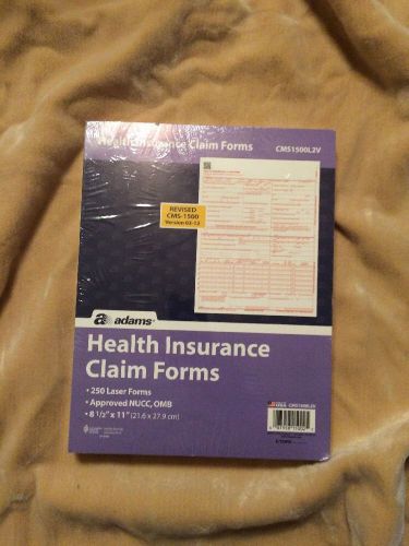 Adams cms 1500 hcfa health insurance claim forms version 02/12 250 forms for sale