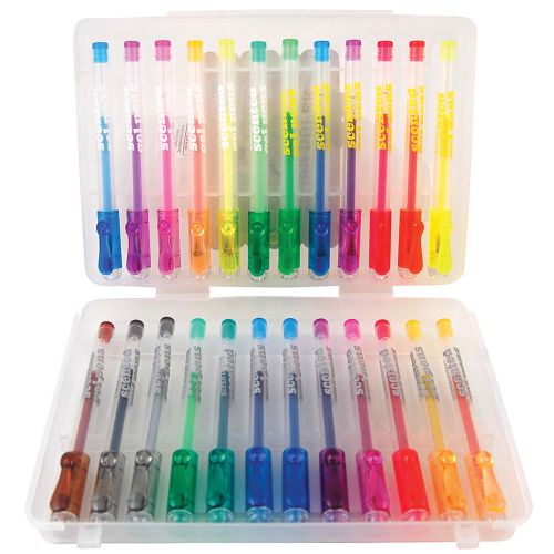 New (set/24) super duper scented colorful gel pens - 6 pastel &amp; neon, 12 glitter for sale