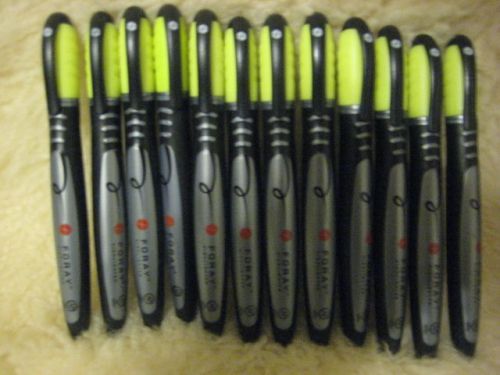 NEW~12 Foray Full Length Super Comfort Grip Fluorescent Highlighters~Bri Yellow~