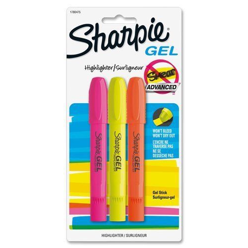 Sharpie accent gel highlighter - assorted ink - 3 / pack (san1780475) for sale