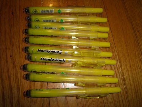 New 10pk pentel handy-line s highlighter chisel marker point style yellow sxs15g for sale