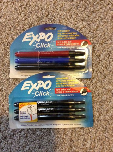 Lot Of Two Packs Of Expo Marker Retractable Black And Colors