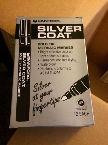 Sanford-Bold-Tip-Silver-Coat-Metallic-Marker-Box-of-12  #66720