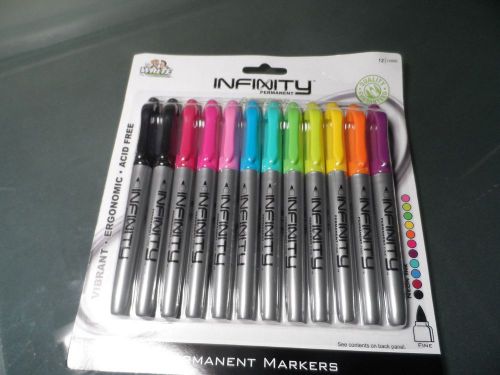 Write Dudes Infinity  Neon Permanent Markers, Fine, 12/Pk ~ Free Shipping