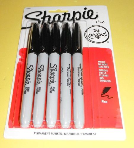Sharpie Fine Point Black Permanent Markers (5 Pack) Brand NEW - Best Deal