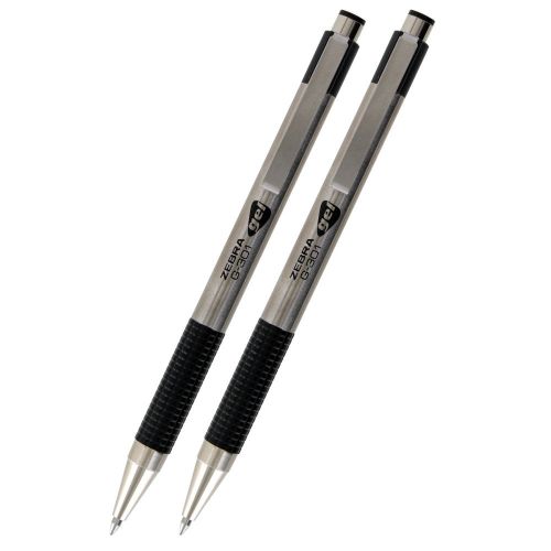 2 zebra g-301 gel retractable pen, 0.7mm, black,(41312) for sale