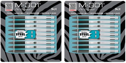 New 18 pk zebra m-301® stainless steel mechanical pencil for sale