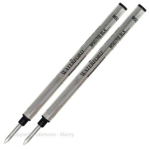 Waterford Black RollerBall Pen Refill - Two Refills- Black Ink