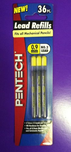 PENTECH Lead Refills 0.9mm, No. 2 Lead, 36 pc.