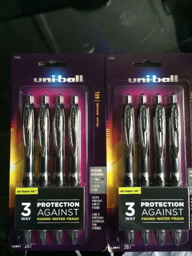 New Uni-Ball 207 SIGNO Gel Pen Medium Pack Lot Of 8 Black Pens 0.7 mm Nib