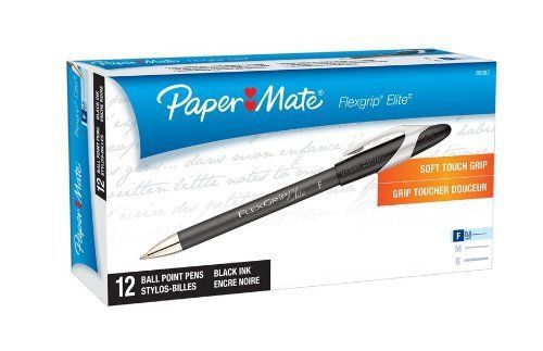 Paper mate flexgrip elite ballpoint pen - fine pen point type - black (pap85587) for sale