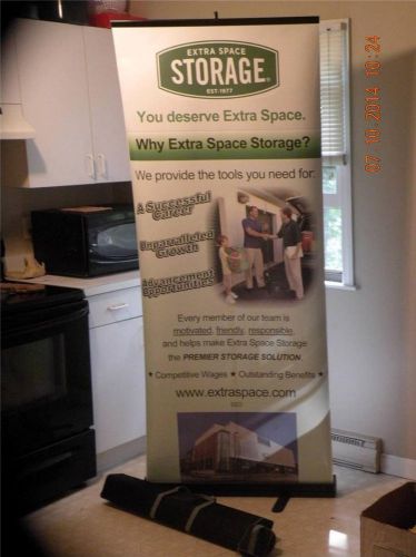 Professional Display Stand The Mod retractable sign 82&#034; tall with case black