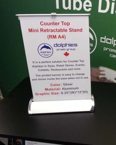 TABLETOP A4 Counter Top Table Retractable Banner Sign Menu Board Stand 8.2*12&#034;