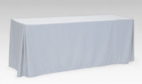 6 ft. Fitted Table Cover - Snow White Poly Premier