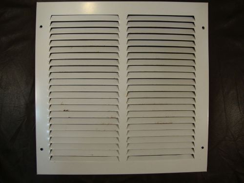 Square Duct Vent Air Conditioning Cover White Square 13.5&#034; x 13.5&#034; Ribbed Wall